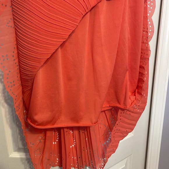 Medium Coral pleated maxi skirt - Picture 5 of 9
